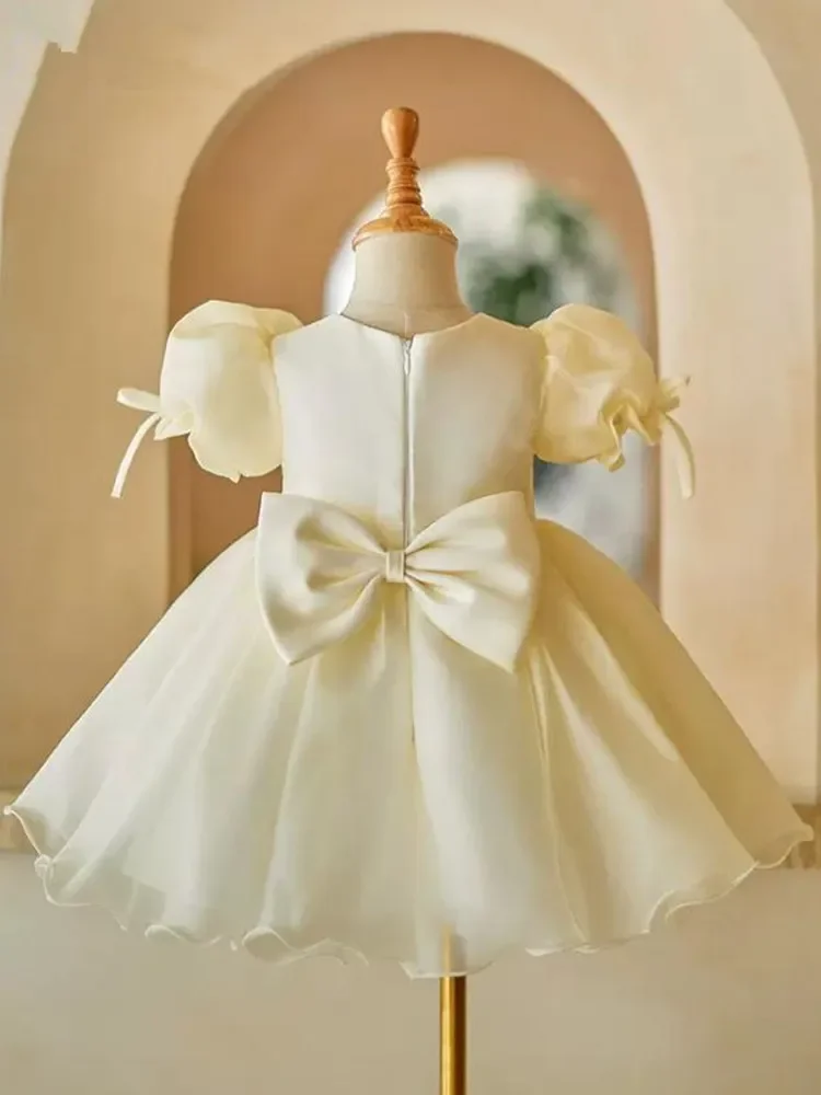 2024 New Children\'s Host Piano Performance Ball Gown Wedding Birthday Baptism Party Flower Girl Dresses A4138 Vestidos