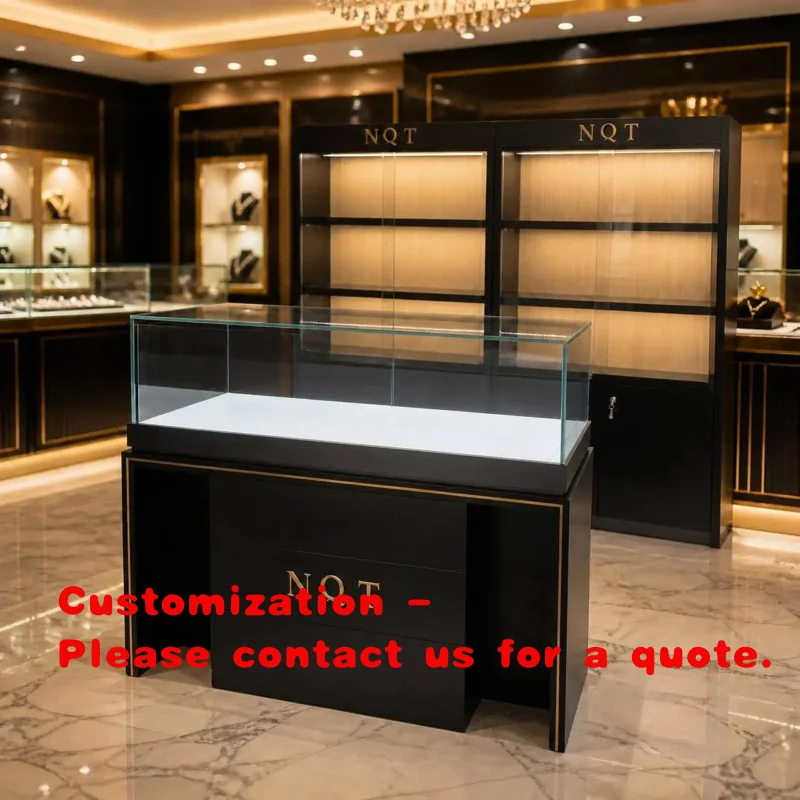 custom.Customizable Rectangular LED Eco-Friendly Recyclable Jewelry Showcase Tempered Glass Heavy Duty Waterproof Aluminium Fram