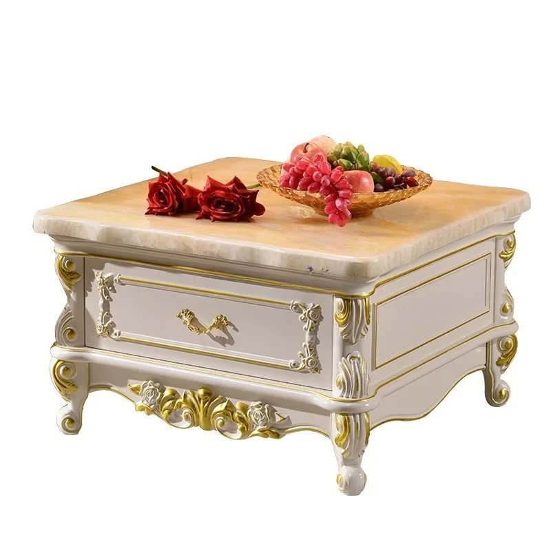 European marble living room sofa edge few solid wood tea table corner few