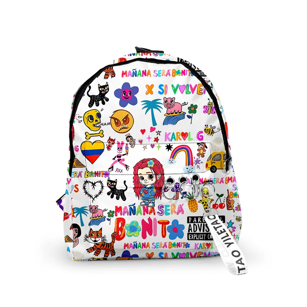 

Harajuku Manana Sera BonitoI Backpacks Boys/Girls pupil School Bags 3D Printed Keychains Oxford Waterproof Cute Small Backpacks
