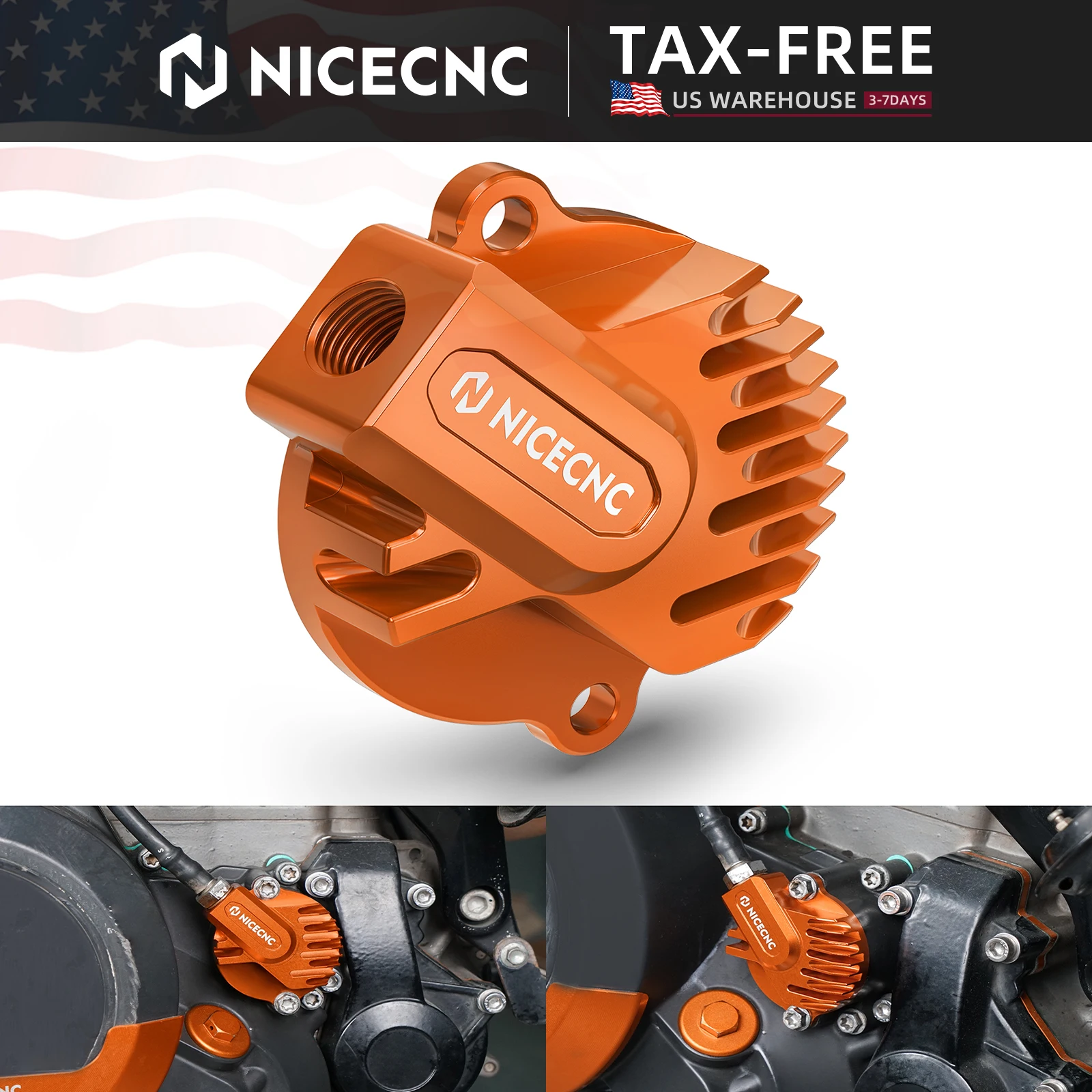 

(US Stock) Engine Oil Filter Cap Cover For KTM 690 Duke/SMCR/ Enduro R 2012-2023 Husqvarna 701 Supermoto 2016-2023 GasGas ES700