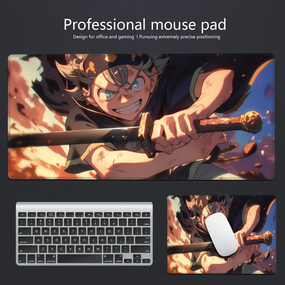 B-Black C-Clover Anime Computer Mouse Pad Gaming HYBXAXC Large Table Pad Gaming Accessory Mouse Carpet PC Desk Mat Keyboard Pad