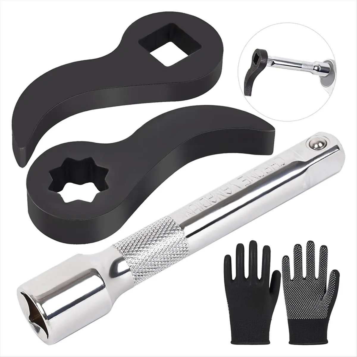 【2925 Popular】Wrench Adapter - Adjustable Indexing Pry Bar Adapter for 1/2 Inch Drive Ratchet, 4 Piece Pry Bar Adapter Tool