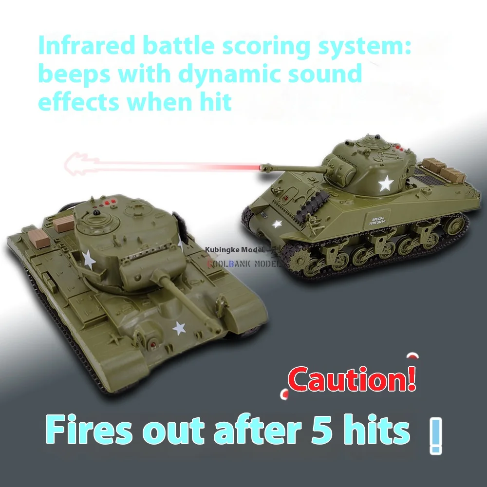 Cross-Border Henglong Usa Sherman Pershing 2.4g Battle Simulation Electric Remote Control Tank Model Adult Children'S Toy Gift