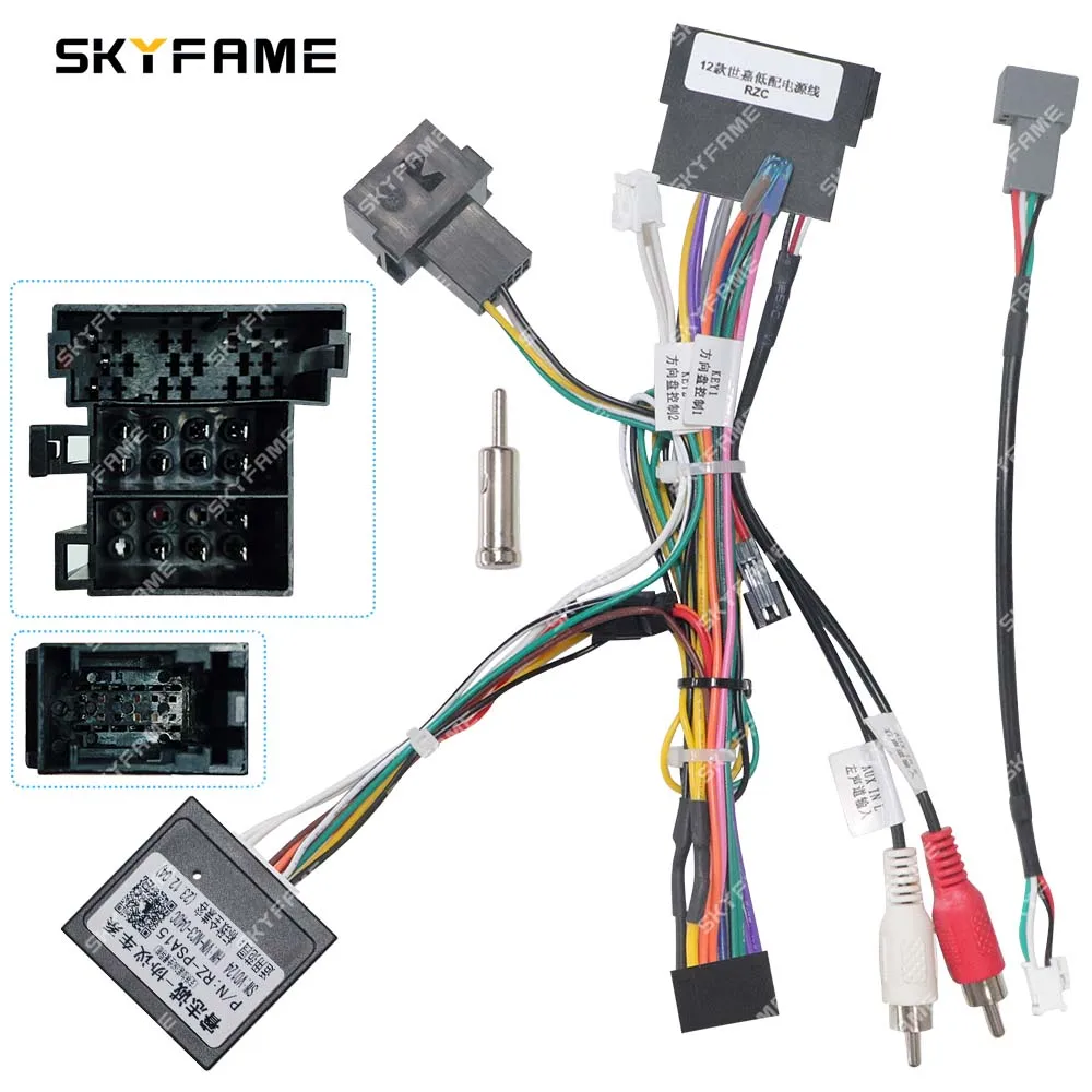 SKYFAME-Adaptador de arnés de cableado de 16 pines para coche, caja Canbus, decodificación, Cable de alimentación de Radio Android para Peugeot Citroen C4 c-triunfo c-quatre
