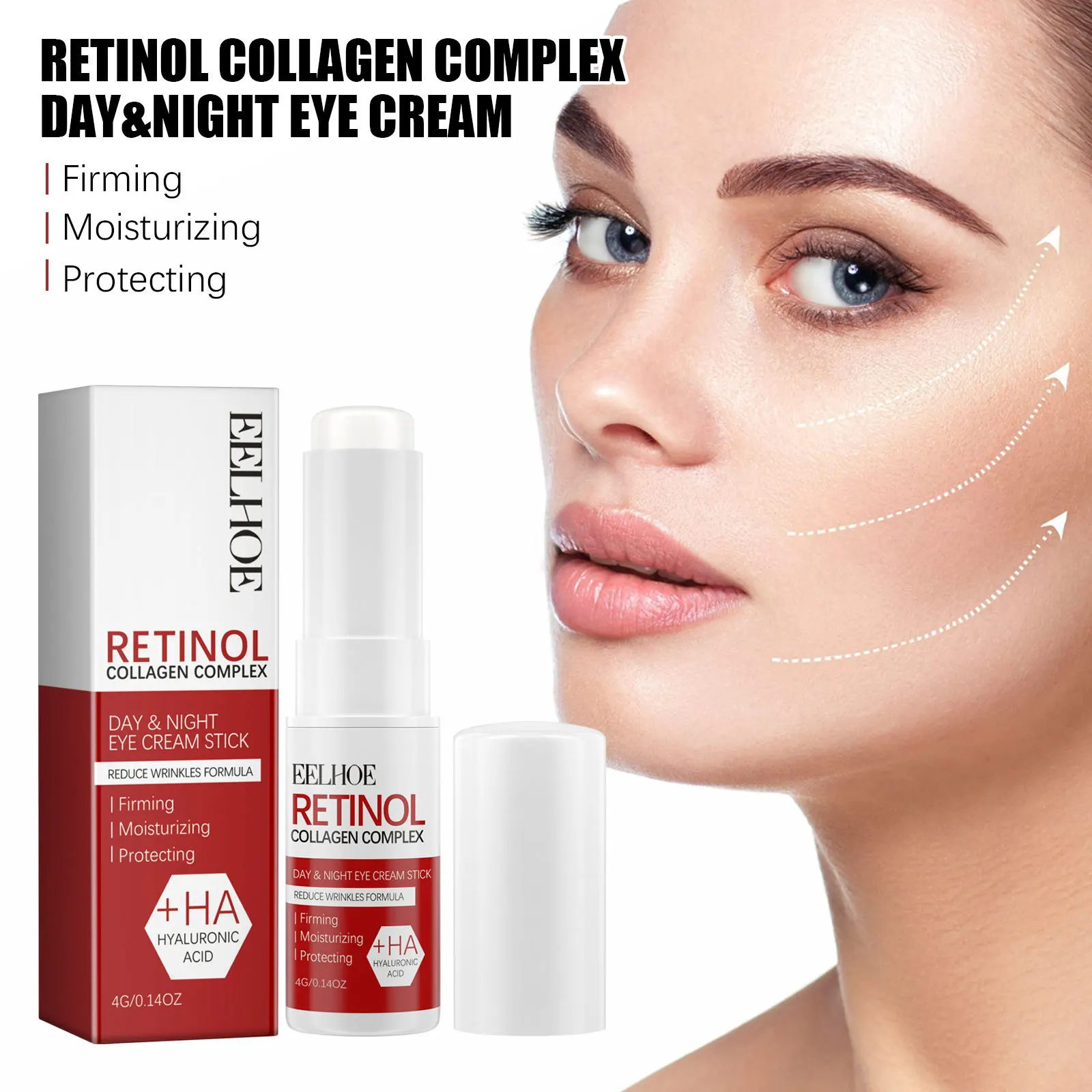 

EELHOE Retinol Eye Nourishing Cream Reduce Fine Lines Reduce Swelling Remove Dark Circles Sooth Brighten Skin Eye Massage Cream