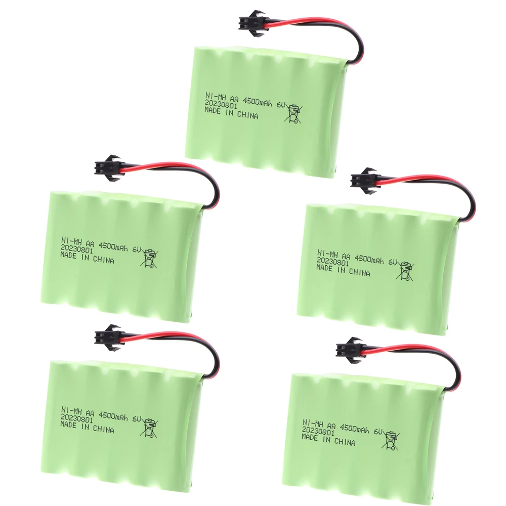 Nimh 6V 4500mAh bateria do czołgów roboty pistolet zabawki zdalnie sterowane samochody zmodernizowane zestaw akumulatorów 3000mah do zdalnie