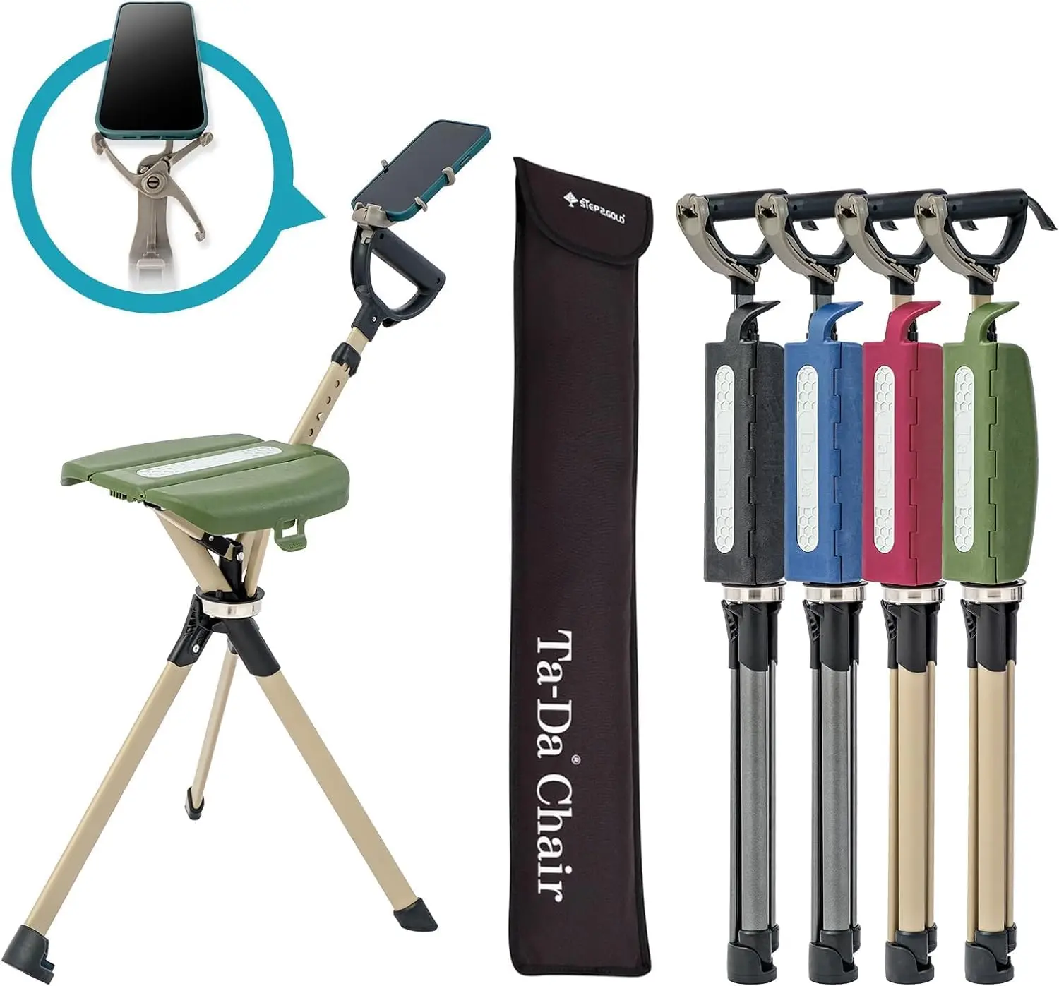 Series 2 PRO, Portable Trekking Hiking Pole, Folding Walking Stick with Seat, Walking Cane with Chair, Foldable Chair, Lightweig