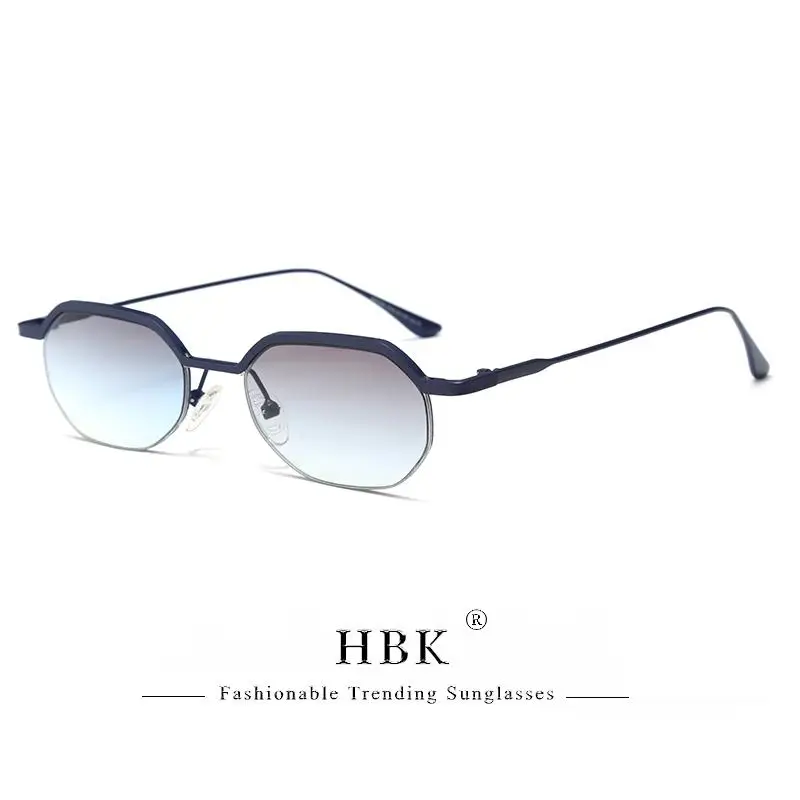 HBK Retro-Sonnenbrille für Herren, polygonal, Punk, kleine Halbrahmen-Sonnenbrille für Damen, Geschäftsreisen, Party, Brillen, Sommerstil – Detail 12