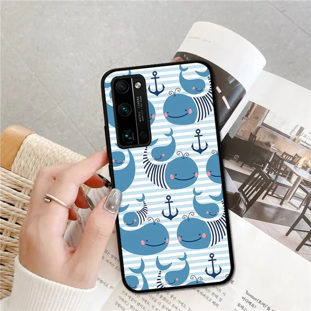 Kawaii Shark Phone Case For Huawei Honor 10 lite 9 20 7A 9X 30 50 60 70 pro plus Soft Silicone Cover