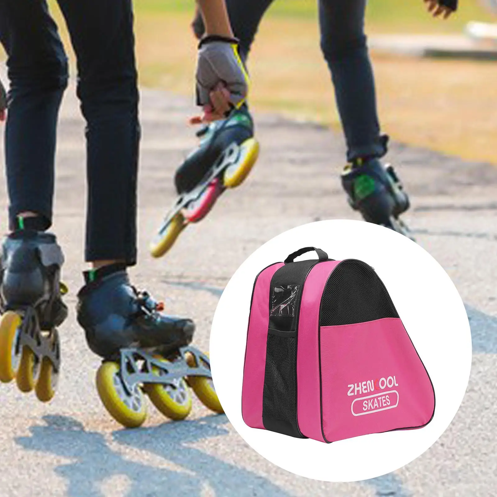 Saco de transporte de patins respirável patins em linha de gelo mochila de patinação sapatos bolsa bolsa de patinação esportiva bolsa de ombro para crianças