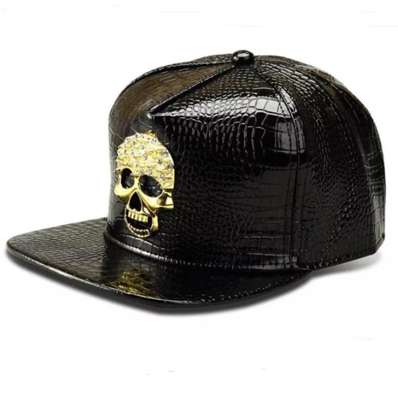 Doitbest Metal Brand male Baseball Cap hip-hop cap leather Skull Dollar Europe female Snapback Hats gorras for Men Women