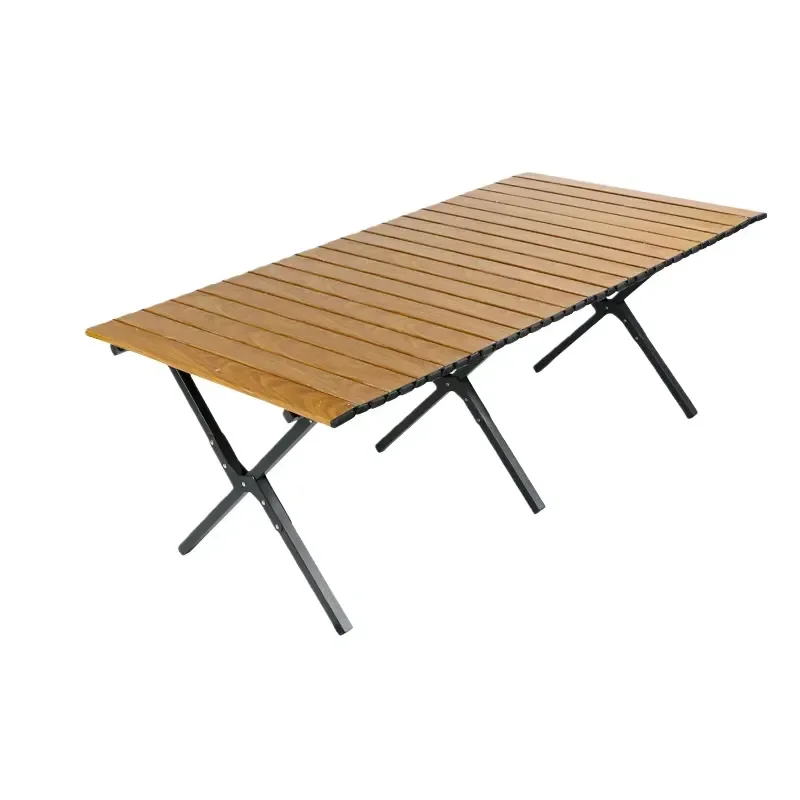 Portable Folding Metal Table Set Modern Outdoor Garden Furniture for Camping Picnic Dinner Party Farmhouse Patio Use Durable