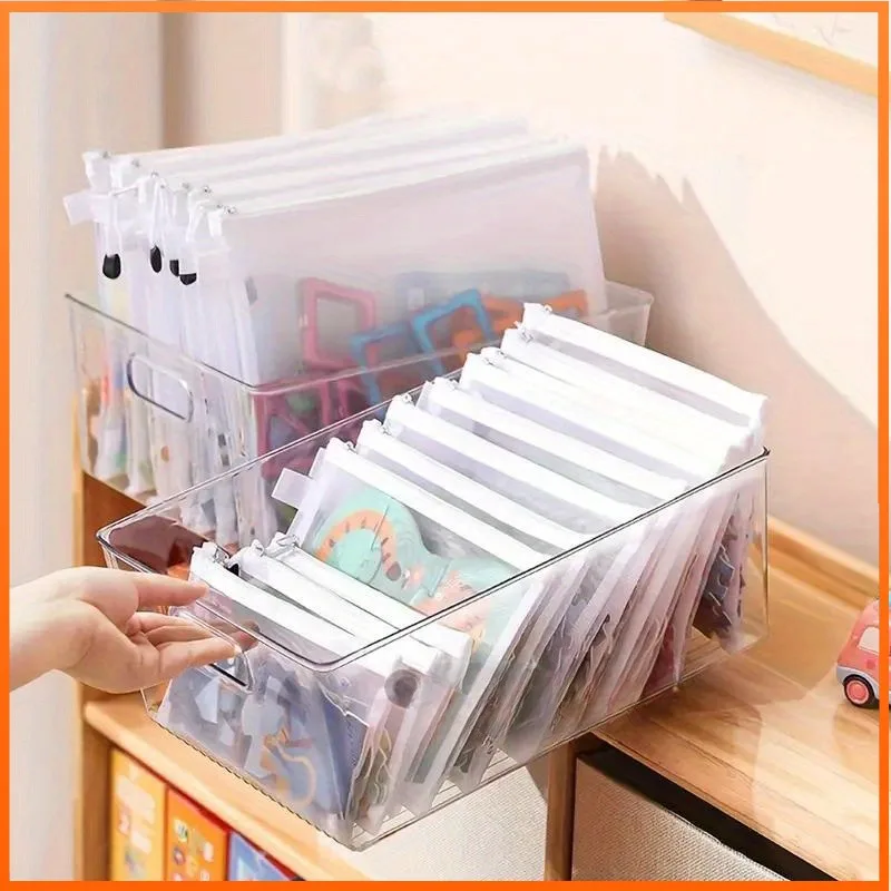 

5pcs Waterproof Mesh Zipper Pouch Toy Storage Document Folder Stationery Storage Bag Cosmetic Bag School Office Storage Bag
