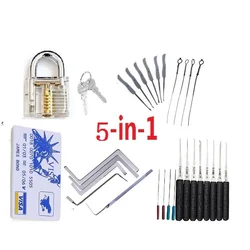 5 in 1 Schlosser Liefert Hand Tools Verschluss-auswahl Set Reihe Spannung Wrench Werkzeug Gebrochen Key Auto Extractor Entfernen Haken hardware