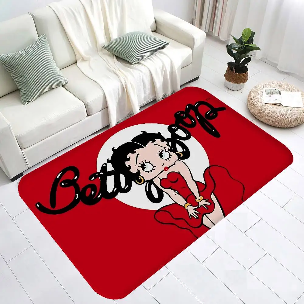 Cute B-betty B-boop Floor Mat INS Style Soft Bedroom Floor House Laundry Room Mat Anti-skid Household Carpets