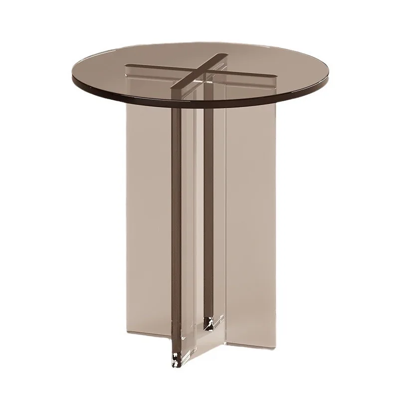 Light luxury transparent side table, household minimalist side table, bay window corner coffee table