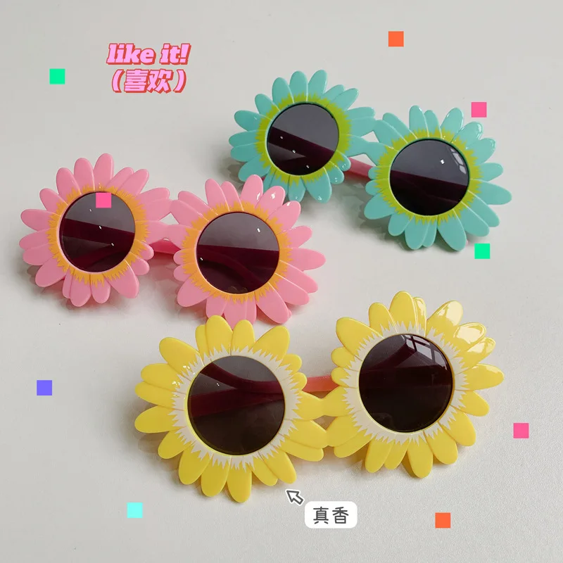 2025, Kinderbrille, Sonnenblumen, Gänseblümchen, Babys, UV-beständig, für Männer und Frauen im Alter von 3–12 Jahren, süße und lustige Sonnenbrille