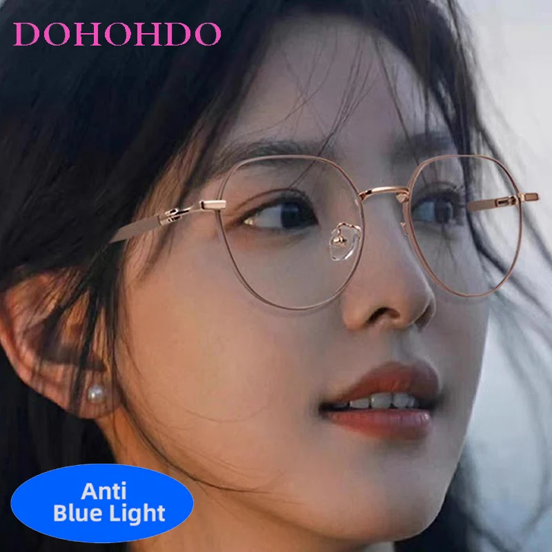 

Trendy Fashion New Luxury Brand Design Unisex Blue Light Round Frame Optical Glasses For Men Women Computer Classic Glasses Оч