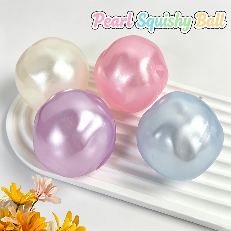 Vaseline Shiny Pearl Squishy Ball Squeeze Toy Coconut Oil Filled Shapeable Relief Sensory Anxiety Portable Handheld Calming Toy