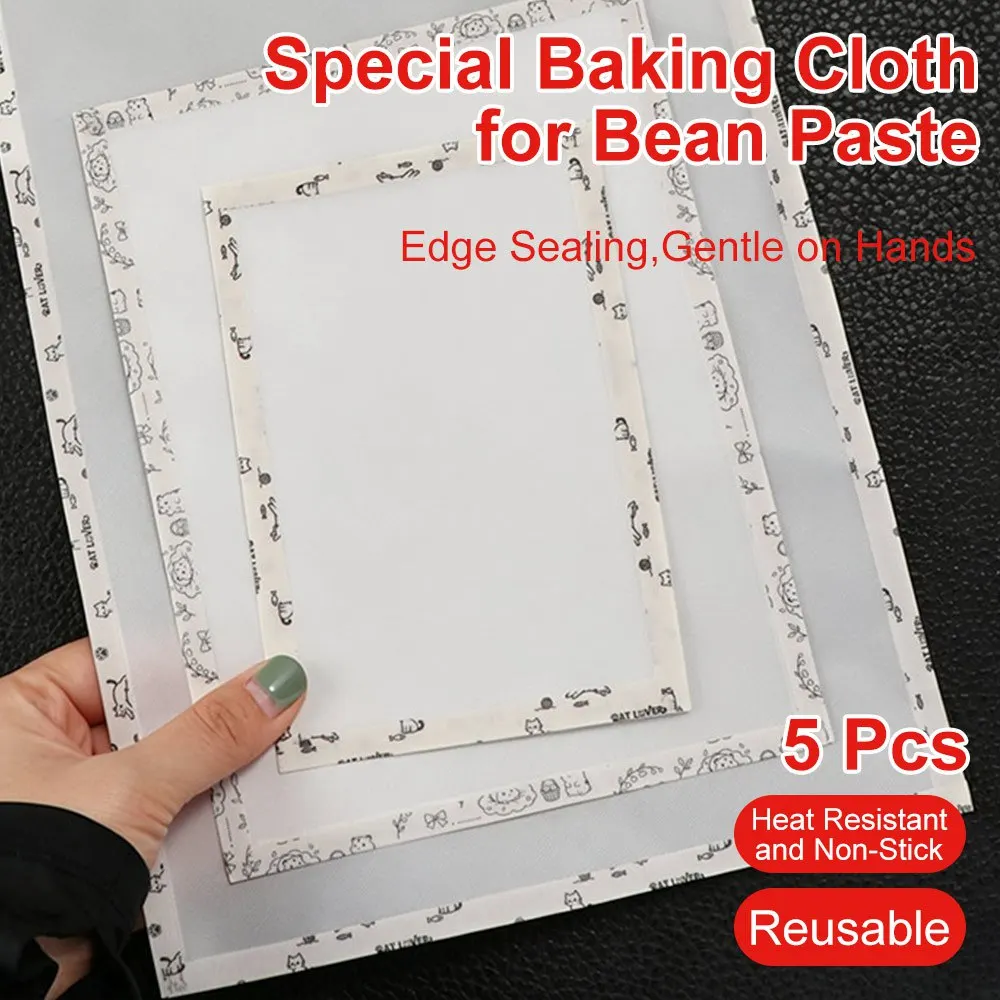 5Pcs Light Transmission Perler Beads Baking Cloth DIY Edge-stitched Melting Beads Baking Cloth Reusable Heat Resistant