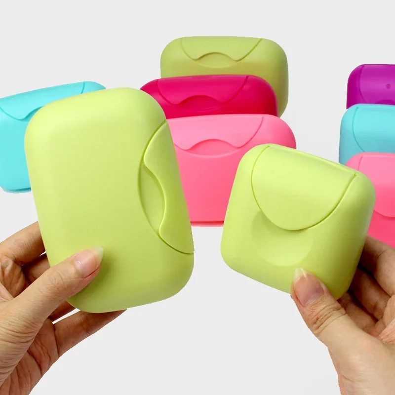 Portable Soap Dishes with Cover, Soap Container, Bathroom Accessories, Travel, Home, Plastic, Small, Big Sizes, Candy Color