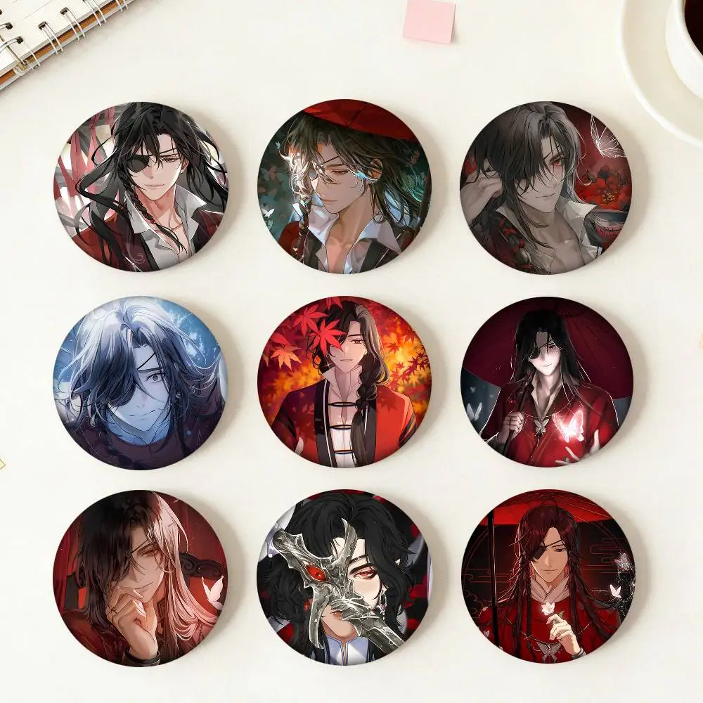 Anime Heaven Officials Blessing Hua Cheng Round Badge Lapel Pin Backpack Clothing Jewelry Accessories Gift Brooch
