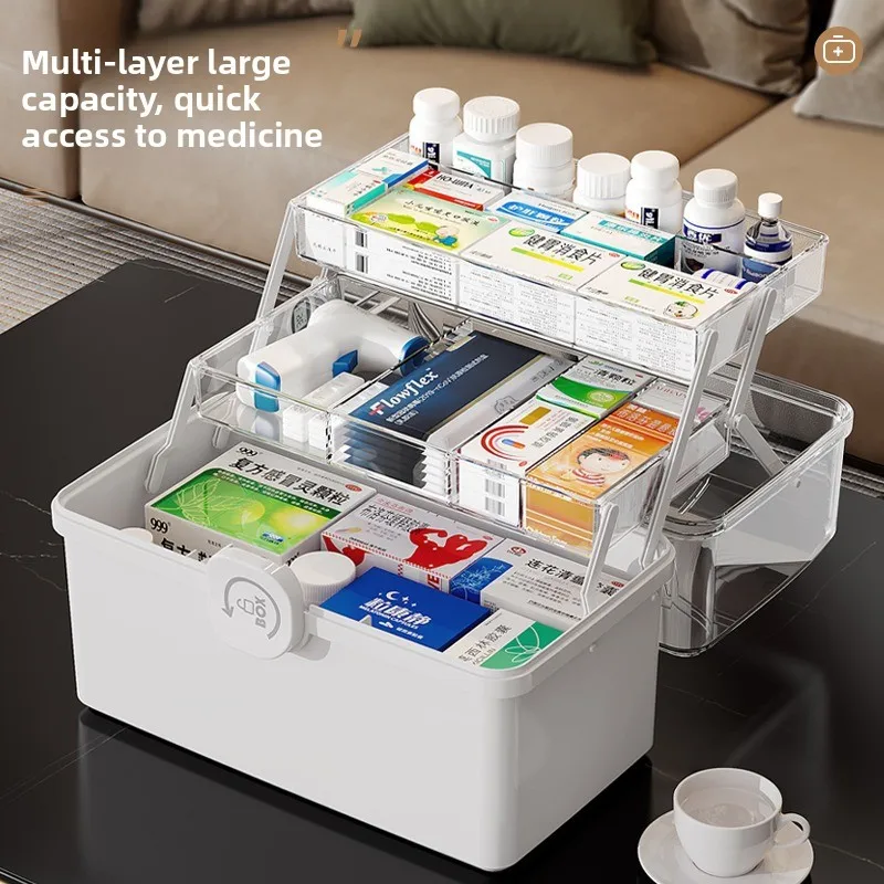 Large Capaci Medical First Aid Kit Multi-layer Medicine Storage Box Fly Travel Emergency Kit Children's Small Pill Box