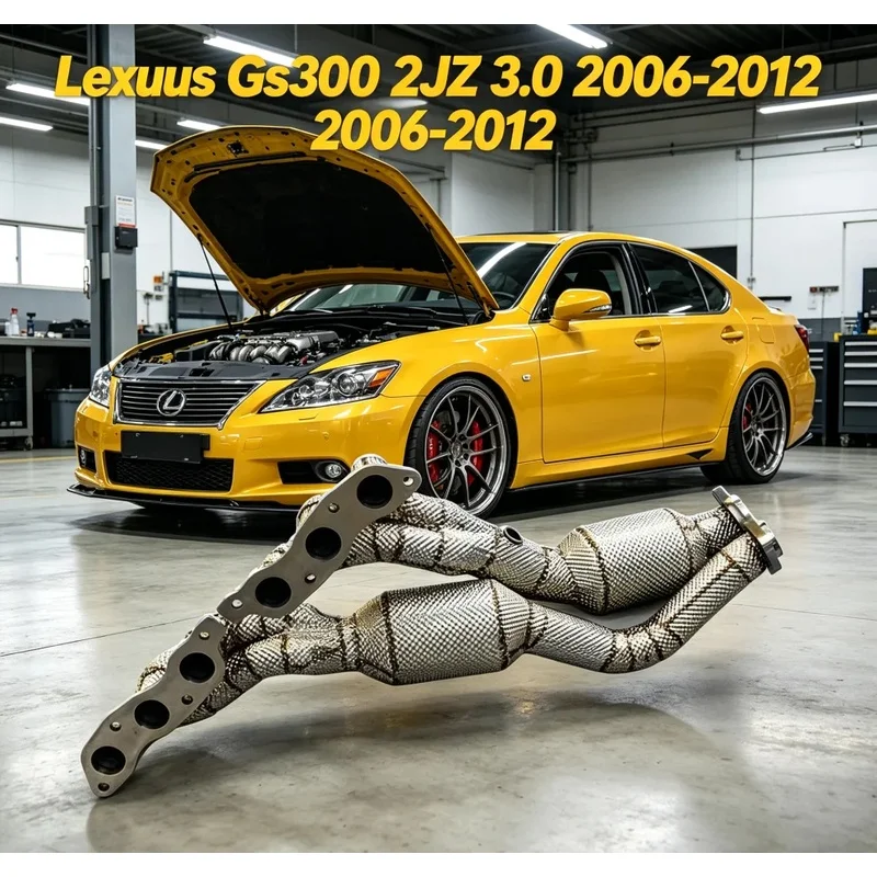 T304 Stainless Steel Exhaust Manifold Header With Heat Shield for Lexus GS300 2JZ 3.0L 2006-2012 Performance Pipe Racing Parts