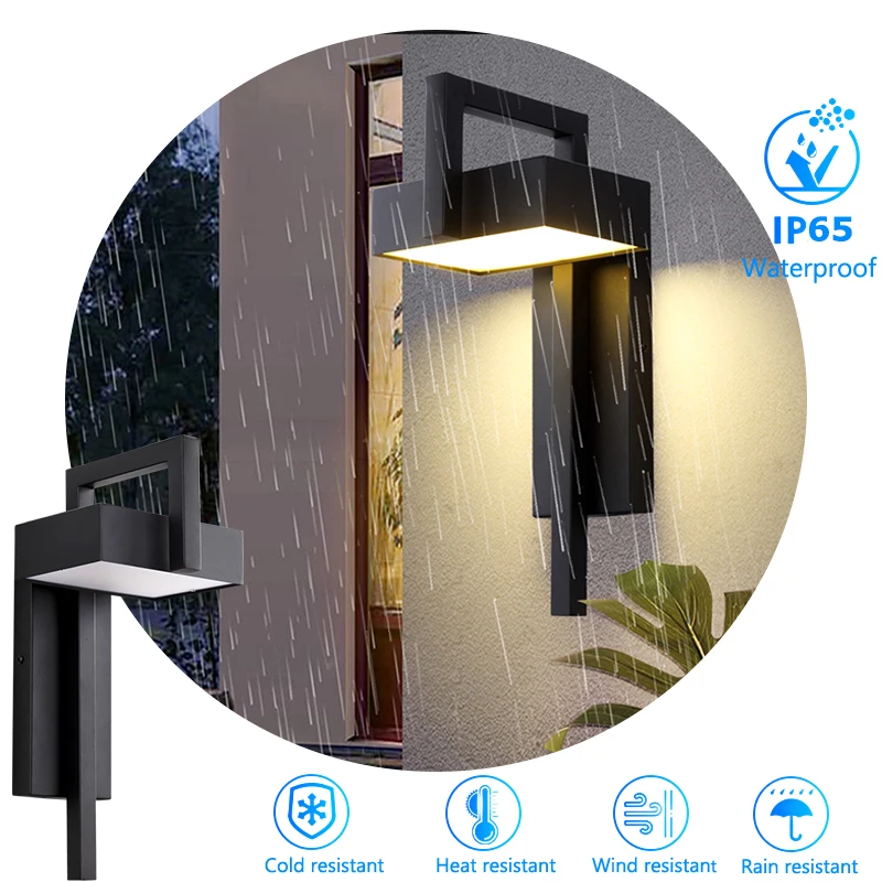 Outdoor Wall Lights LED 10W Black Aluminum Wall Sconce Anti-Rust Lighting Fixtures Waterproof Luminaire for Porch Garage Pathway