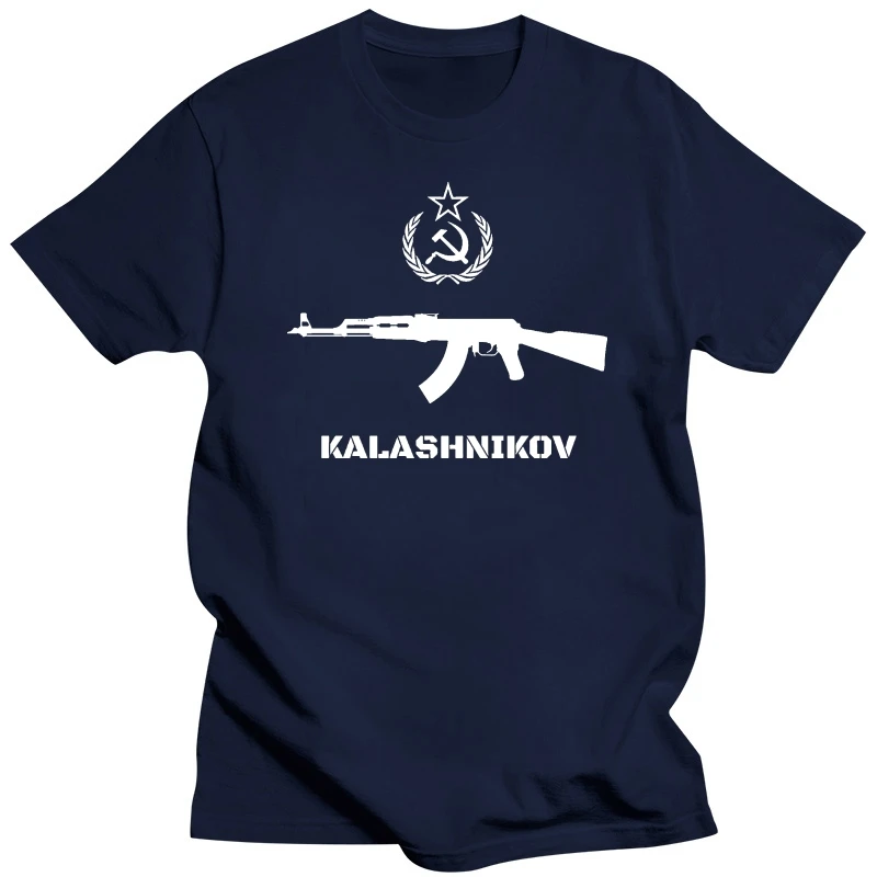 Newest 2020 Fashion 100% Cotton Short Sleeve O-Neck Soviet T-Shirt Kalashnikov Ak-47 Vintage Ussr Russian Gunt Shirt Design