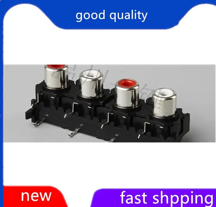 

10pcs original new AV4-8.4-14 Same core socket 8-pin RCA socket 4-hole PCB welded socket connector lotus socket