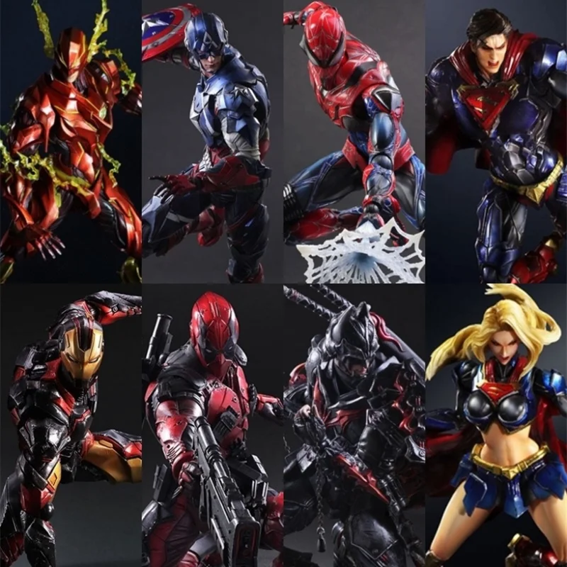 

Hot Marvel Series Pa Revamp Iron Man Spider-man Hand Deadpool Avengers Captain America Venom Black Panther Model Action Handmade