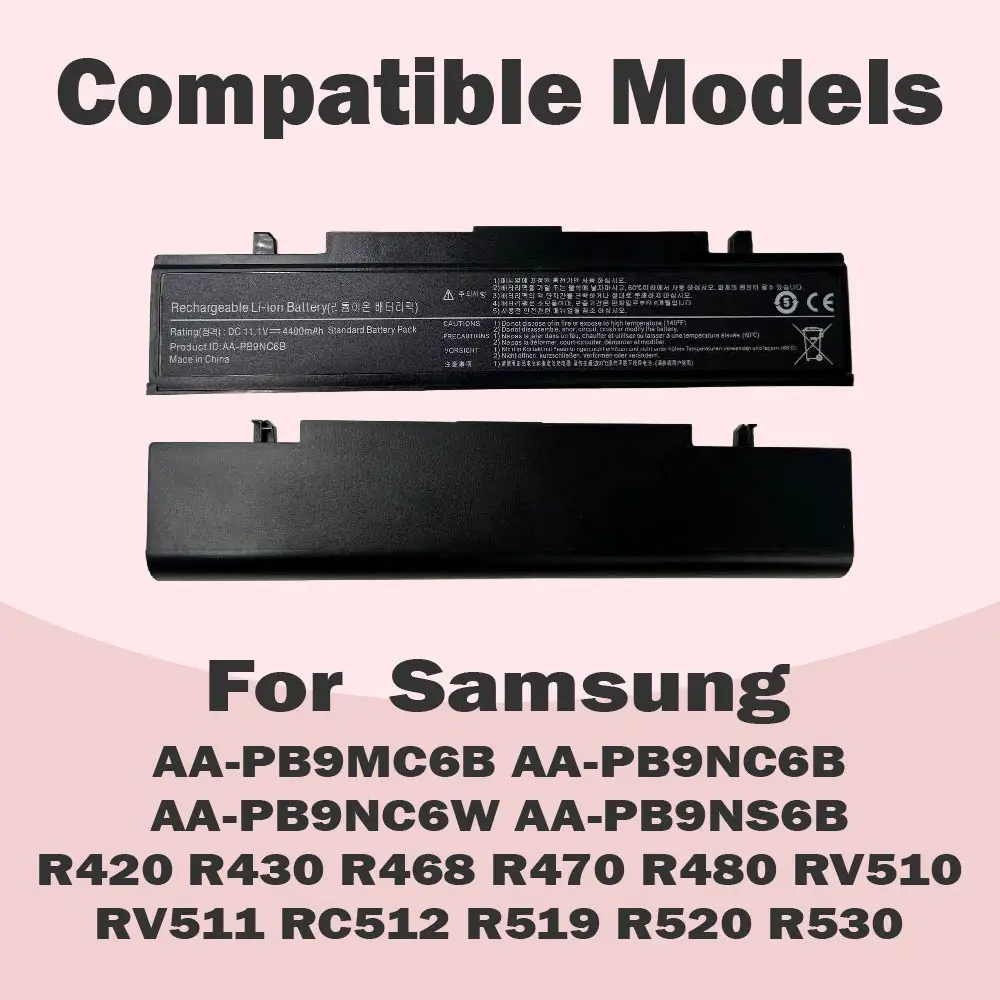 AA-PB9NC6B AA-PB9NS6B Laptop Battery for Samsung R428 R528 R460 R580 RV508 PL9NC6W NP350V5C 355V5C Np300v5a NP550P7C