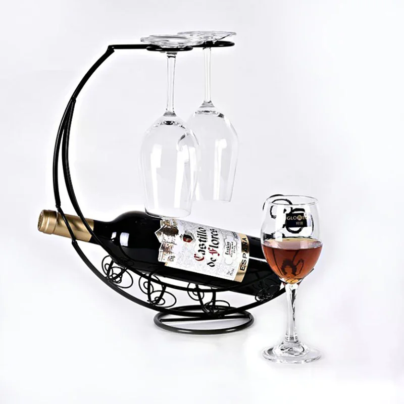 Creative Metal Wine Rack Hanging Wine Glass Holder Bar Stand Bracket Display