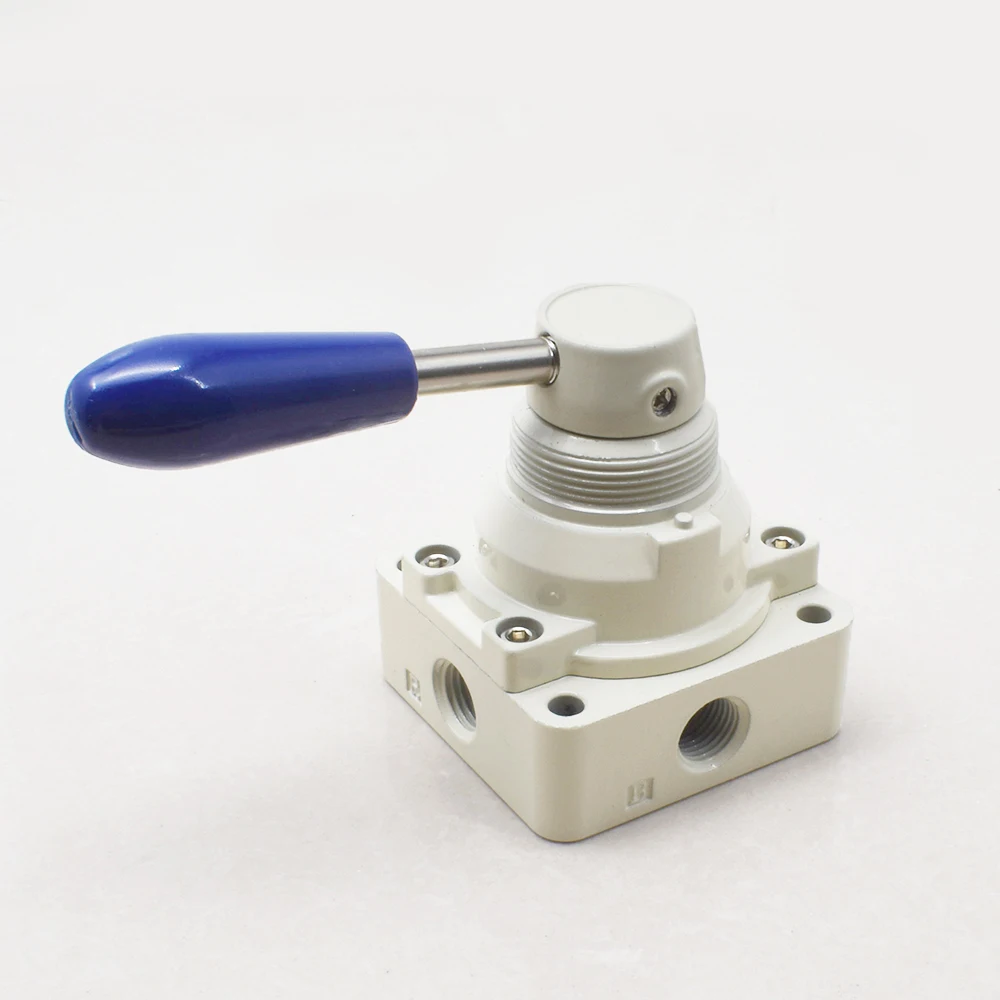 4HV230-08 4HV330-10 4HV430-15 4 Way 3 Position Operated Pneumatic Directional Manual Hand Control Air Rotary Valve Industrial