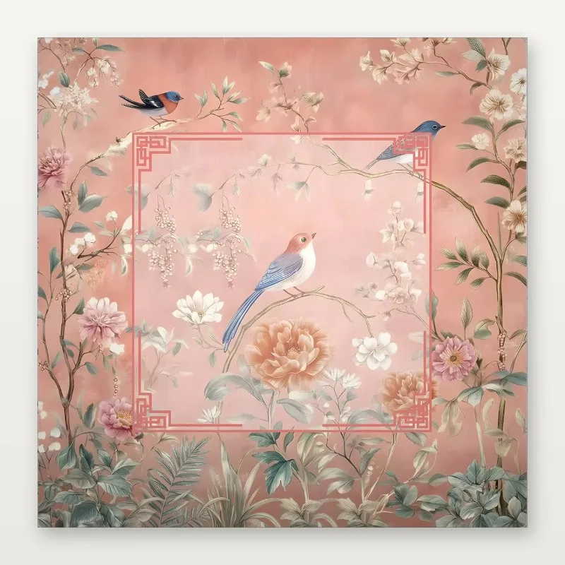 

Pink rose mat,durable foldable,friendly and silent large desktop mahjong table mat, modern non-slip and waterproof sewing design