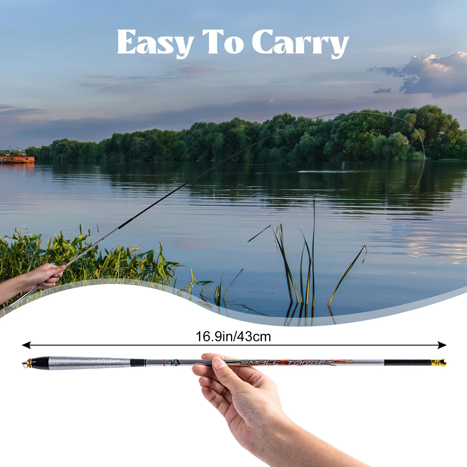 Goture SMRLL TARGET/CARBON Telescopic Fishing Rod 1.8m 2.1m 2.4m 2.7m 3.0m 3.6m Ultralight Portable Pole For Stream Pond Fishing