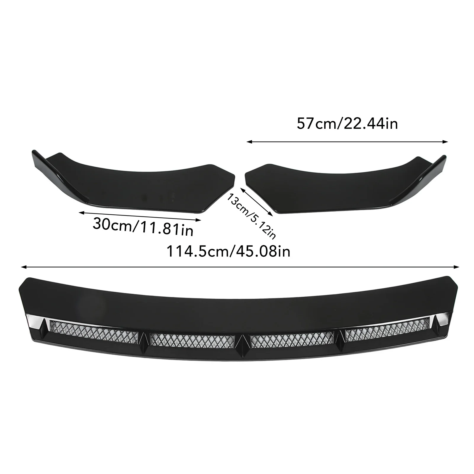 3pcs Car Front Bumper Lip Spoiler Wing Universal For Automobile Car Front Bumper Lip Body Kit Car Modification Car Accessories view 6