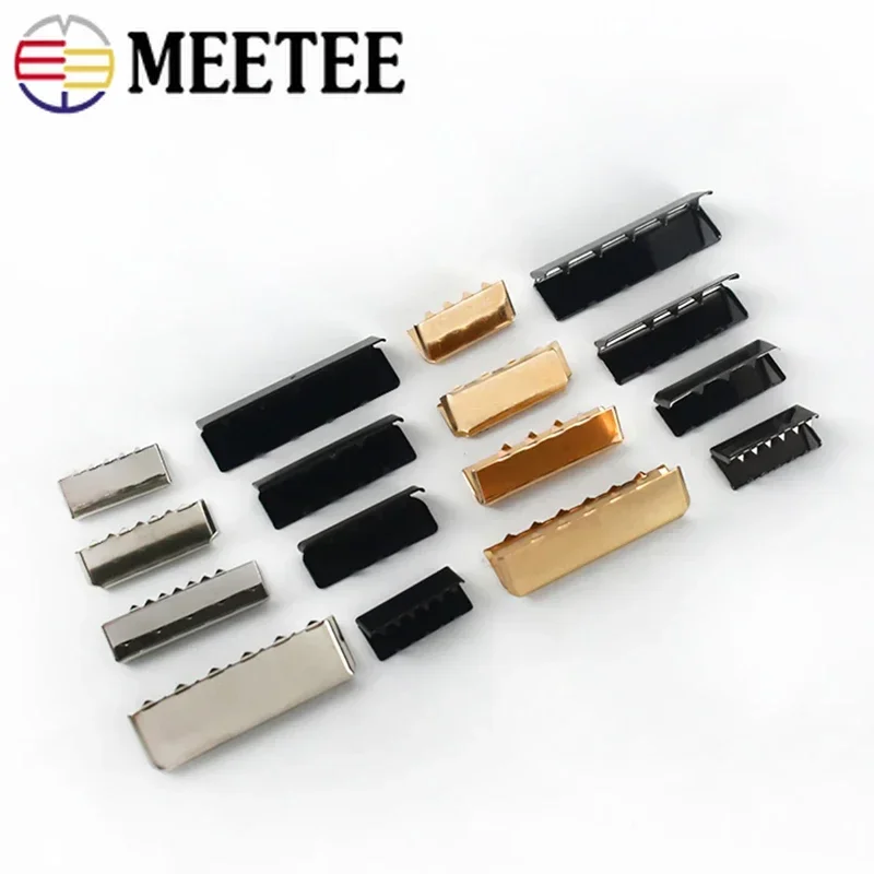 10/20Pc 20-38mm Metal Strap Clips Buckles Suspenders Pants Belt Buckle Tail Clip Button Leather Stopper Clasp Sewing Accessories