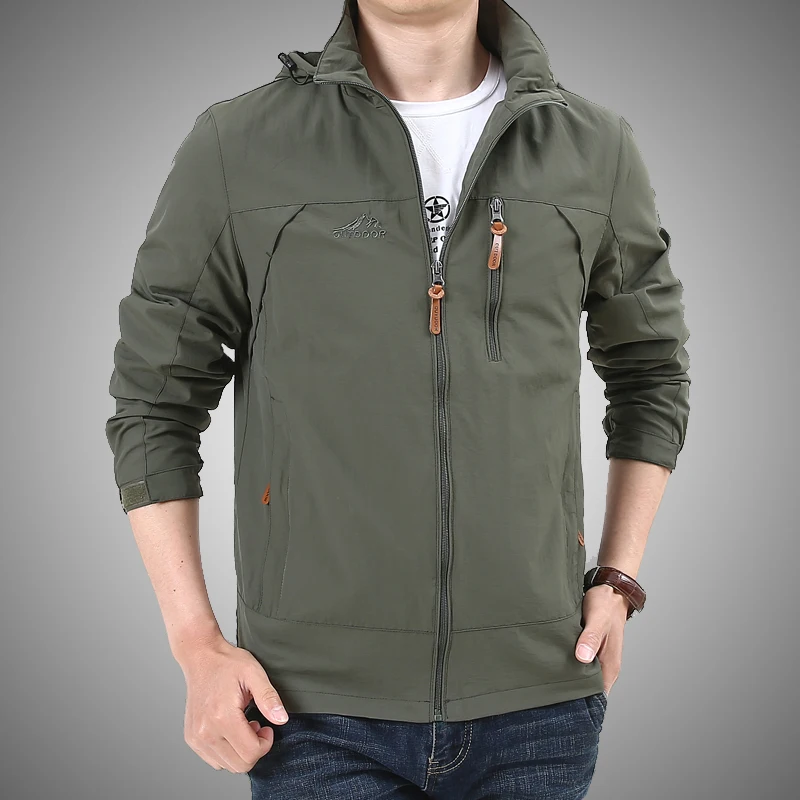 2024 New Men Windbreaker Military Field Jackets Outerwear Mens Tactical Waterproof Pilot Coat Hoodie Men Hunting Army Jacket