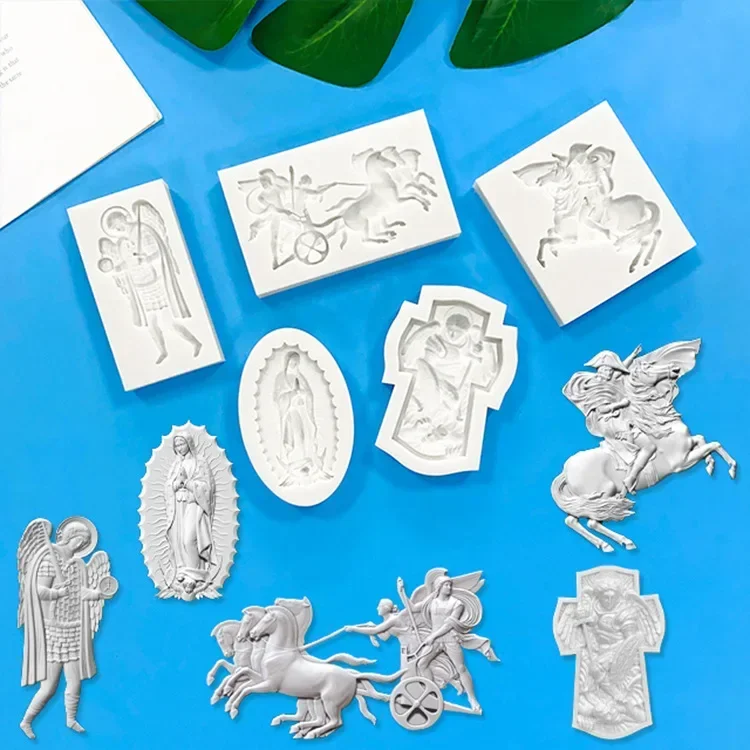 Angel Relief Pendant Silicone Mold Greek Wax Goddess Retro Cake Decoration Accessories Fondant Cake Mold Plaster Resin Molds
