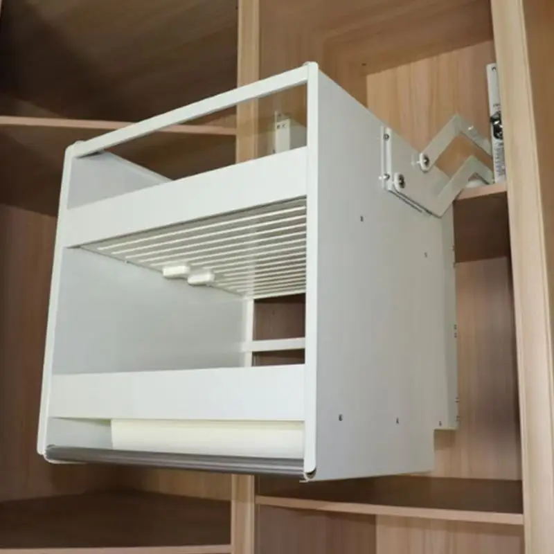 High Cabinet Deepened Type Lifting and Lowering Basket Electrical Cabinet Refrigerator Deep Cabinet Pull-down Basket