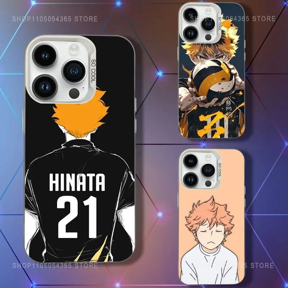 

Anime S-Shoyos Hinatas Phone Case For iPhone 16,15,14,13,12,11,Pro,XS,Max,Plus,Mini,SE White Candy Matte Shockproof Cover