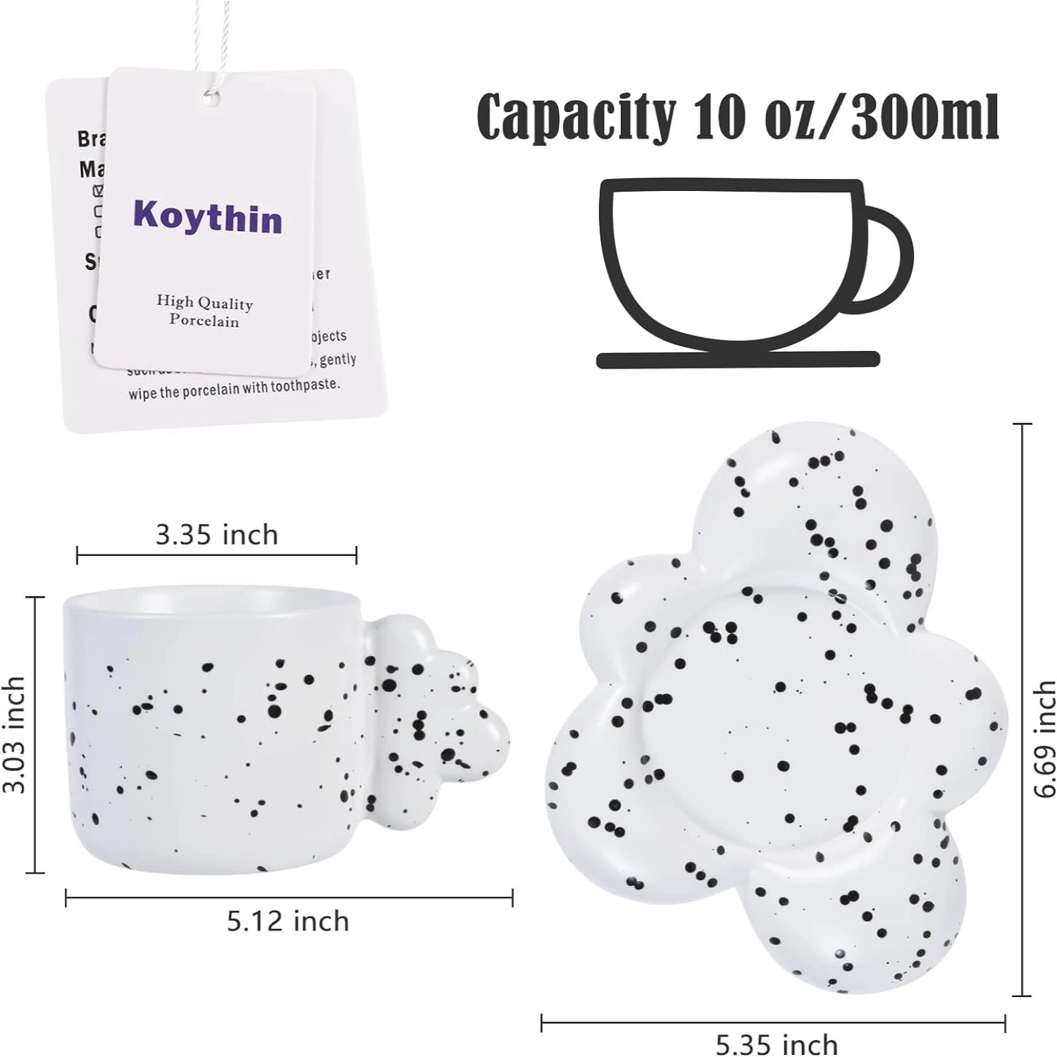 Creative and adorable cloud-shaped ceramic coffee mug with saucer - a perfect addition to your morning routine. Ideal for lattes