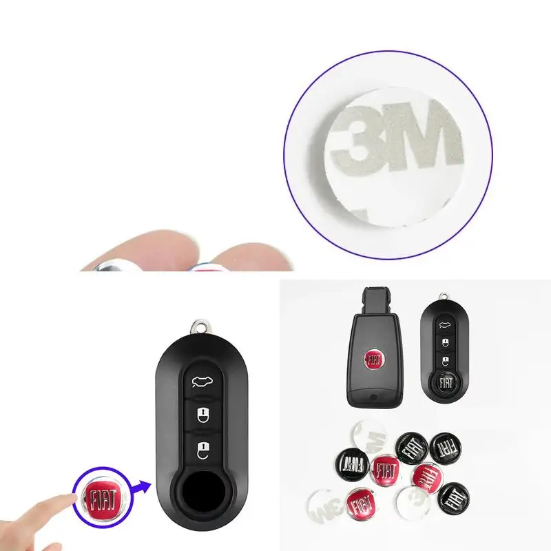 Fiat Car Remote Key Sticker Auto Control Keychain Badge Emblem for Fiat 500,500C,500X,Panda,Punto,Tipo,Bravo Car Styling Parts
