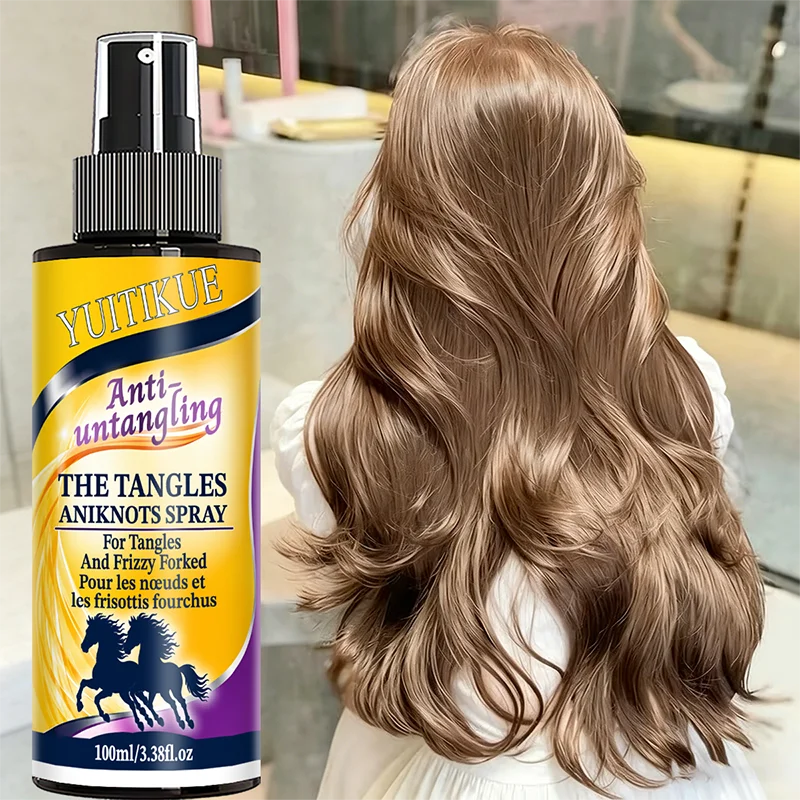 YUITIKUE Instant Hair Detangler Spray Leave-in Conditioner Fast Soft Hydrating Heat Protection 100ml