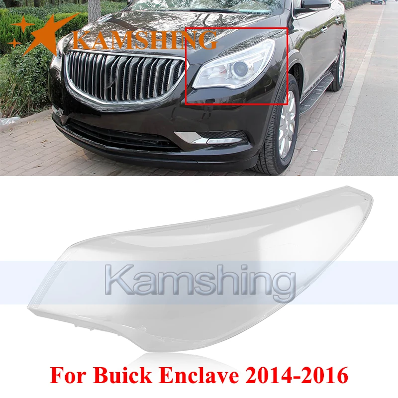 CAPQX Front Bumper Headlight Cover For Buick Enclave 2014-2016 Lights Shell Lampshade Head Light Glass Mask Headlamp Lens