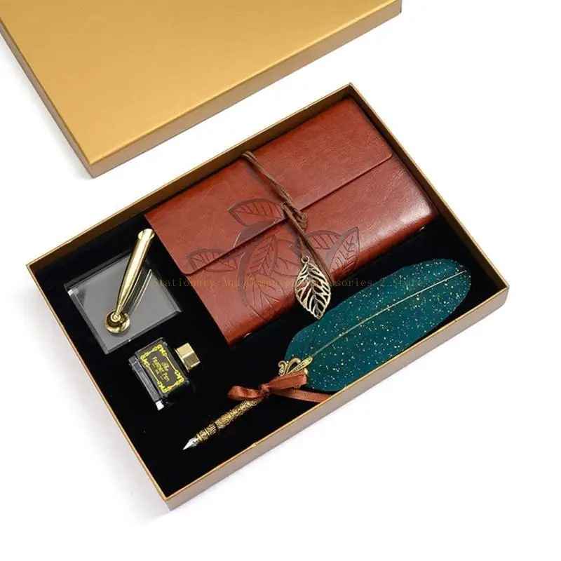 

Retro Calligraphy Dip Pen Writing Notebook Set Fountain Pens Stationery Gift Box Office School Supplies