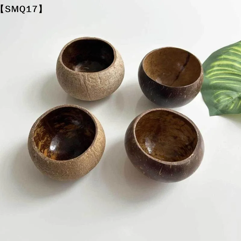 1 PCS Home Crafts Making Natural Coconut Shell Bowls Wood Creative Decorative Bowls Candle Bowls【SMQ】